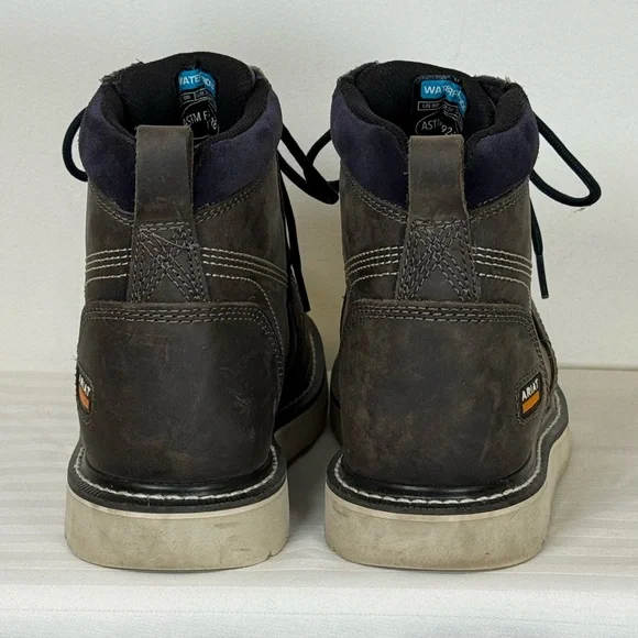 Ariat Rebar Wedge Moc Toe Waterproof Leather Work Boots Women’s Size 8B - Picture 3 of 12